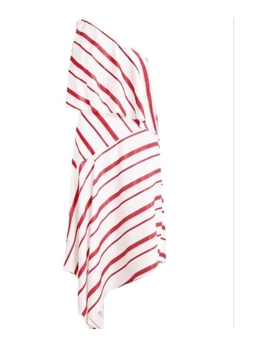 Banana Republic One-Shoulder Red and White Striped Women's Dress